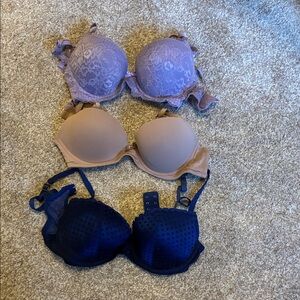 Women's Everyday T-Shirt & Lace Bras - Lavender, Nude, Navy